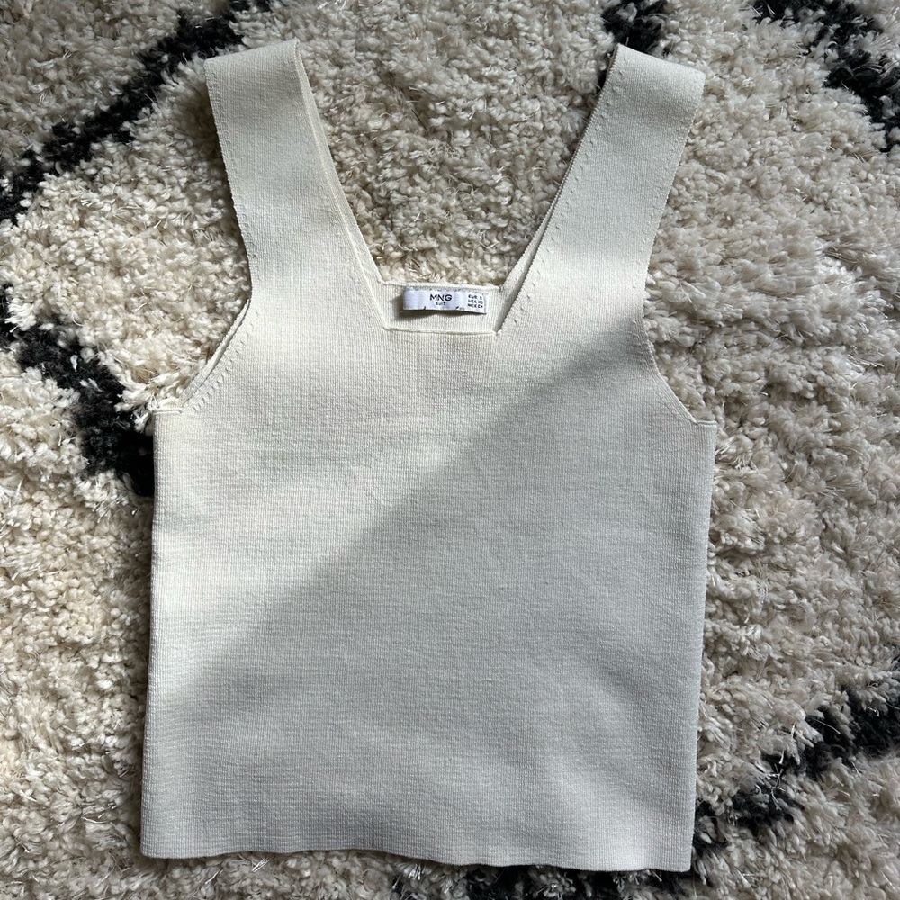 Mango Off-White Knit Top
